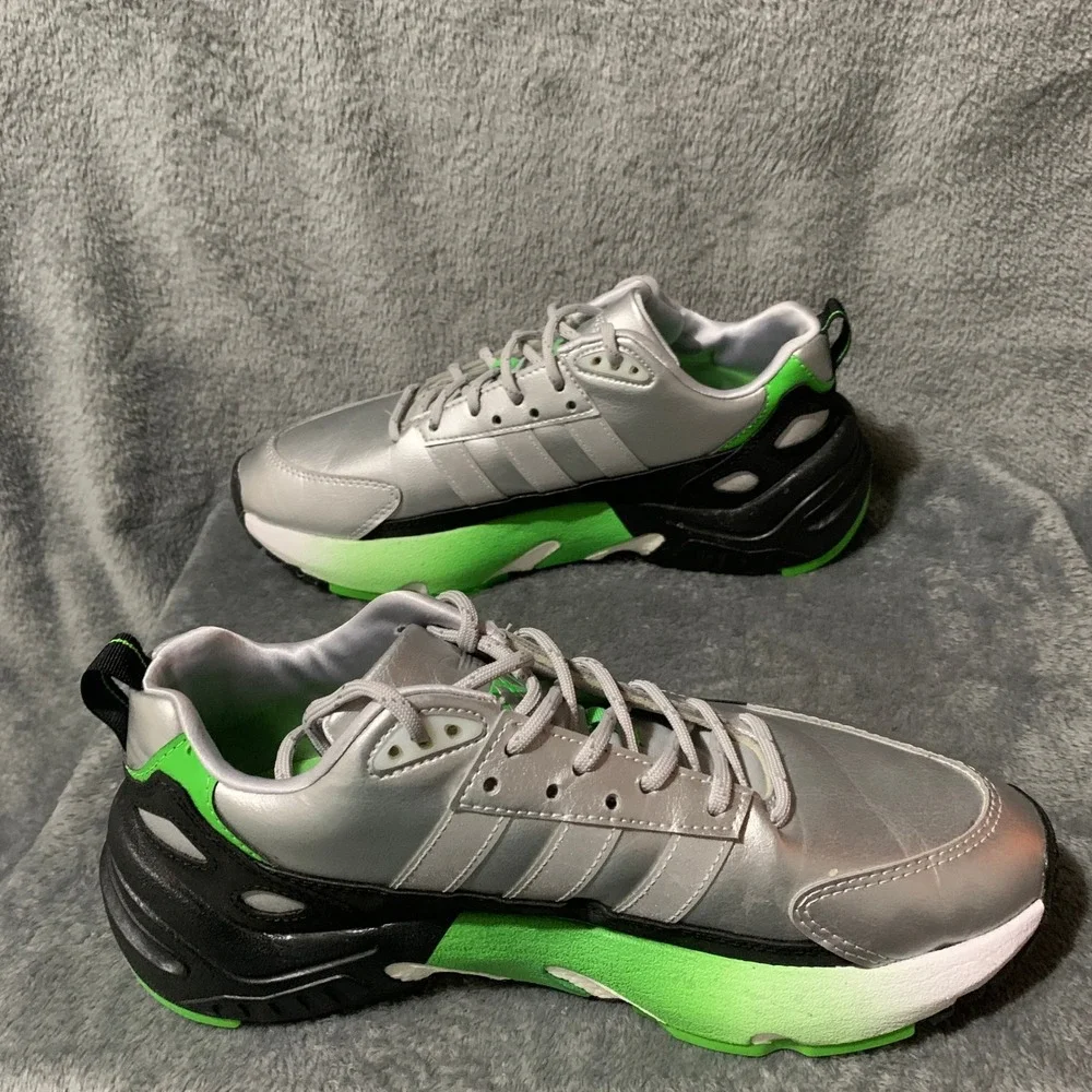 Adidas Kawasaki Ninja ZX22 Boost Silver Green Mens Sneakers GW2125 Size 8